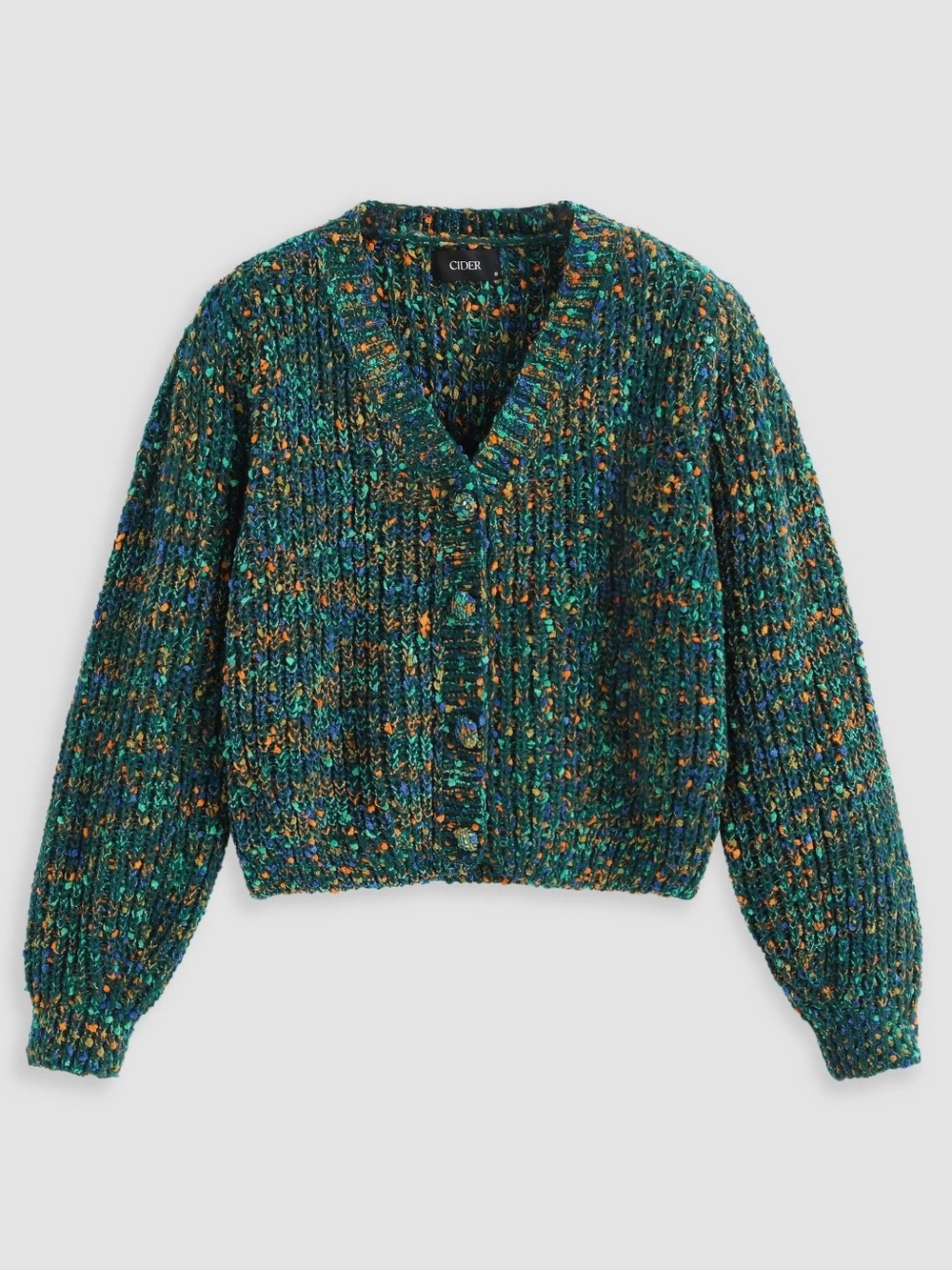 NWOT V-Neck Cardigan, Heavy Knit, Button Down, Colorful, Large